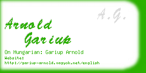 arnold gariup business card